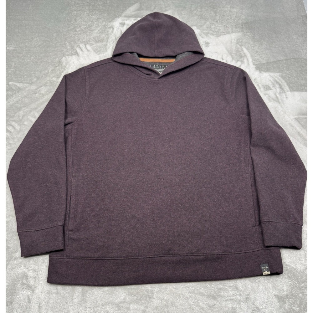 Jachs New York Hoodie Sweatshirt Mens XL Red Heather Kangaroo Pocket Wool Blend